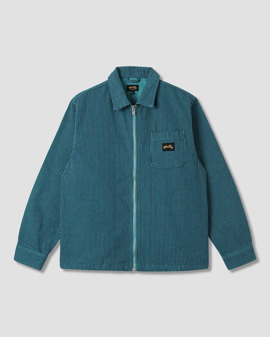 Zip Shirt  (Blue/Teal Hickory )