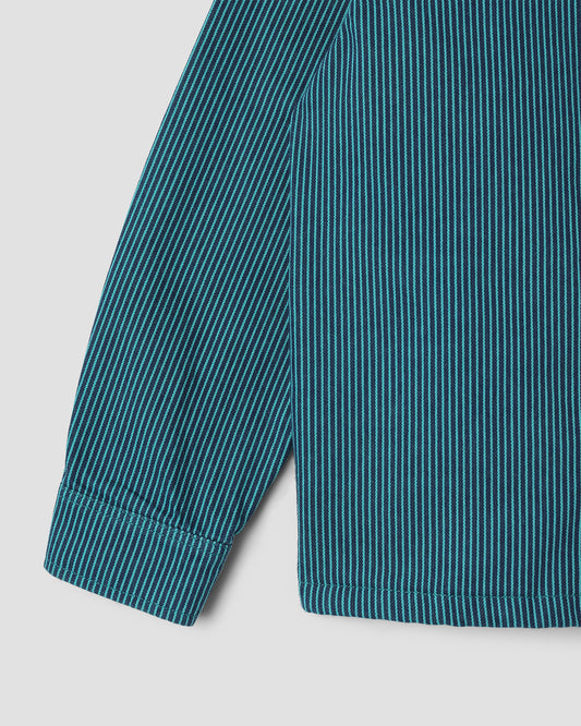 Zip Shirt  (Blue/Teal Hickory )