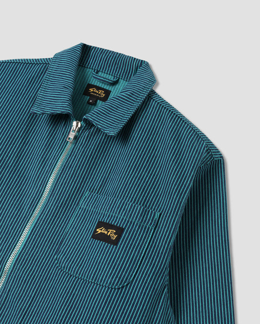 Zip Shirt  (Blue/Teal Hickory )