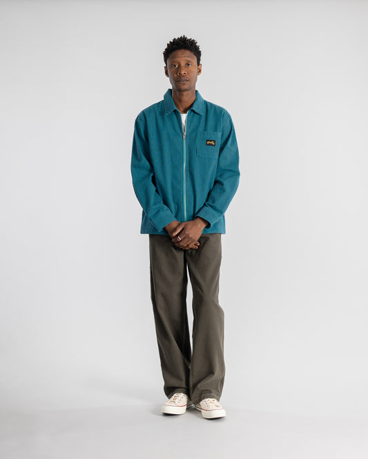 Zip Shirt  (Blue/Teal Hickory)