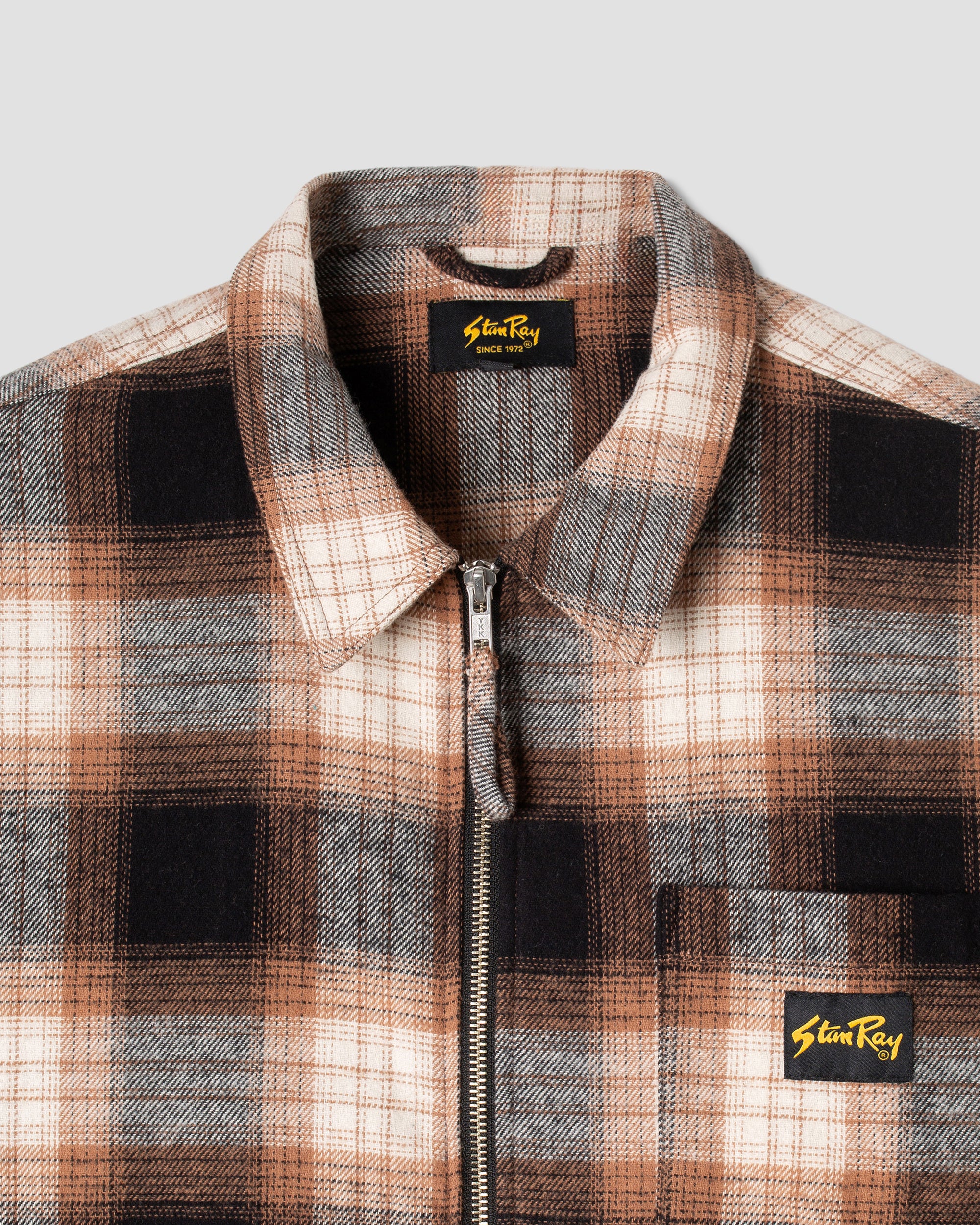Chemise zippée (carreaux marron)