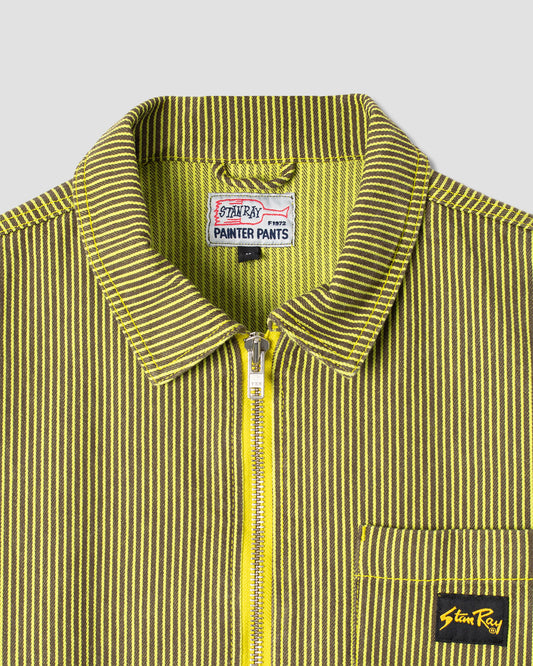 Zip-Shirt (Limette/Schwarzes Hickory)