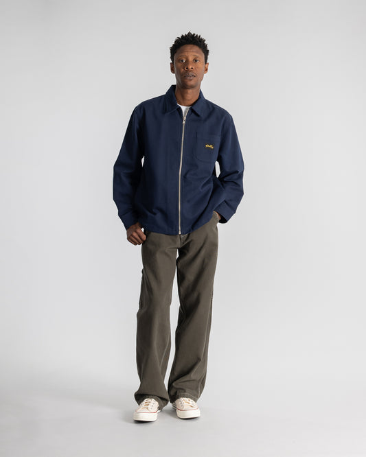 Zip Shirt  (Navy Bedford)