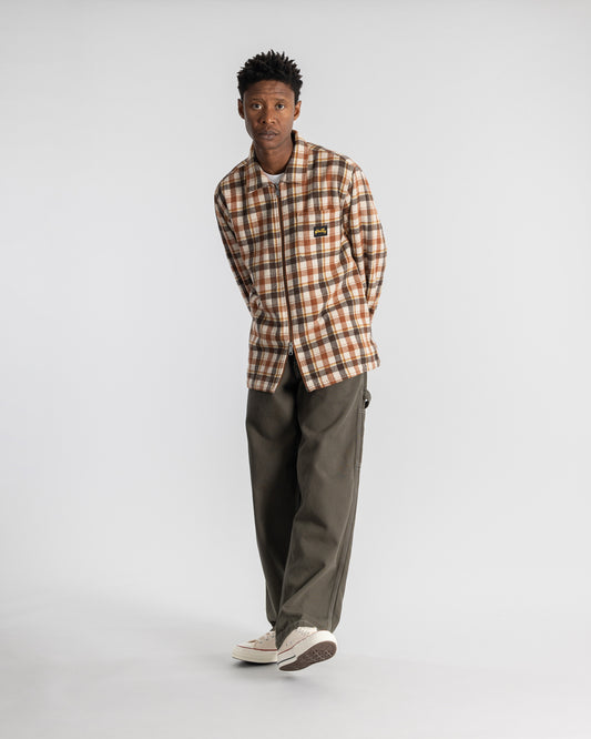Zip Shirt (Tan Plaid)